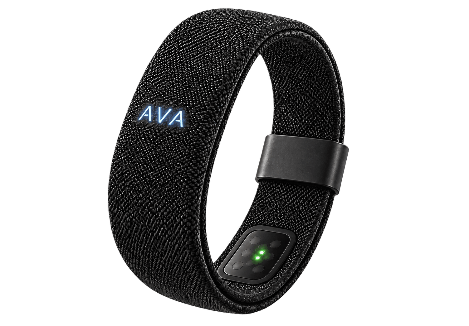 AVA screenless woven band with its sensor module visible
